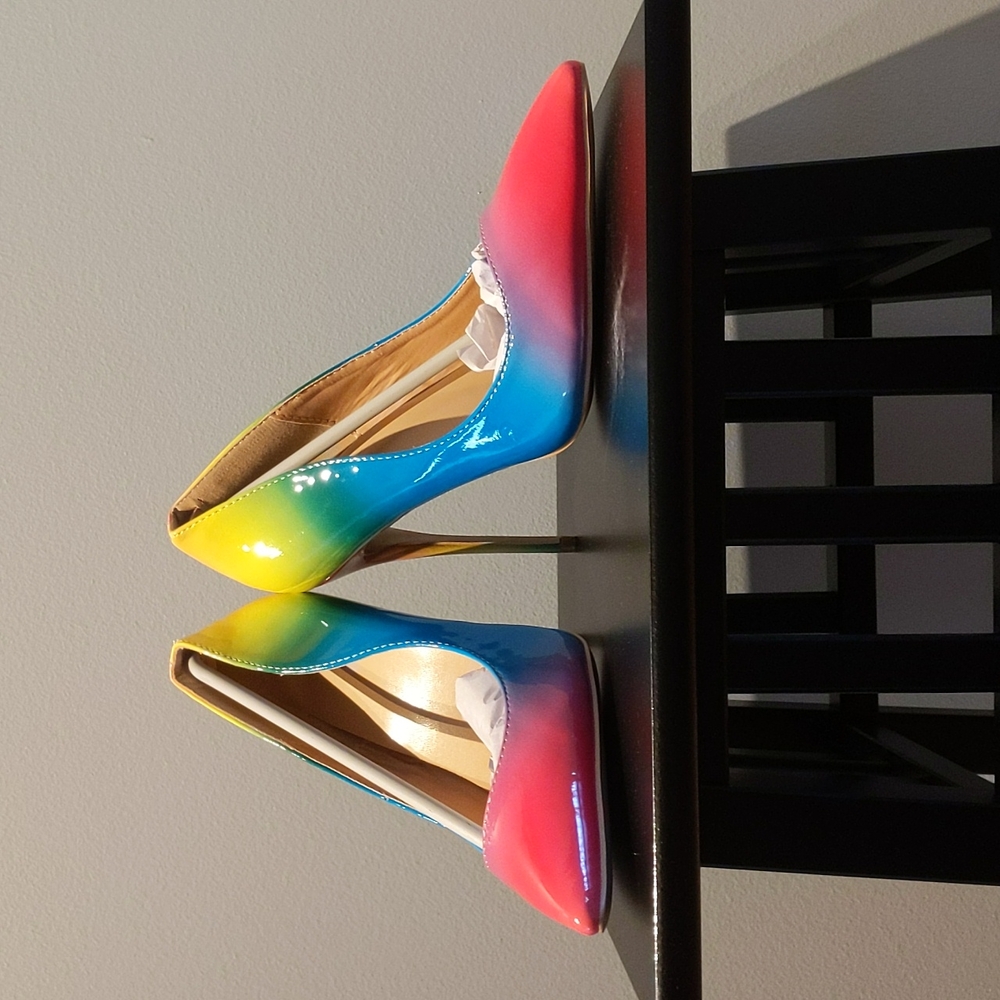 Rainbow Pointed Toe Stiletto Pumps